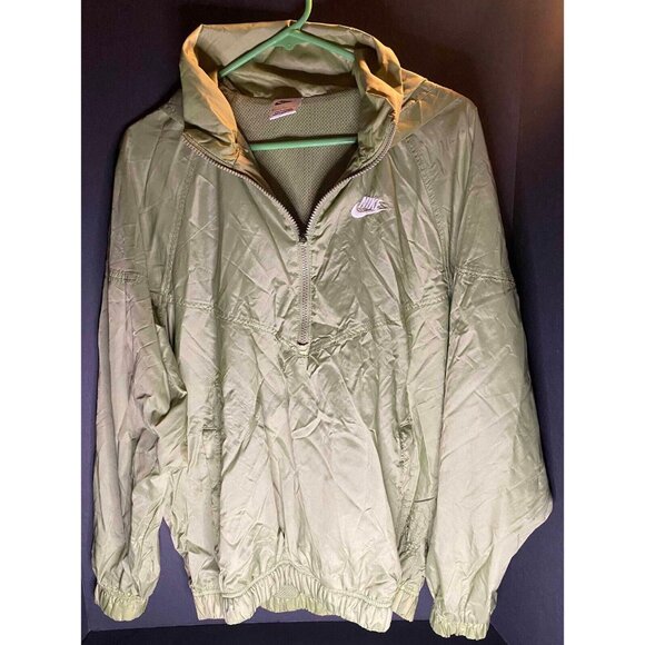 Nike Other - Nike Black Windbreaker Hoodie Lined Anorak 1/2 Zip Mens S Jacket DQ4910-334